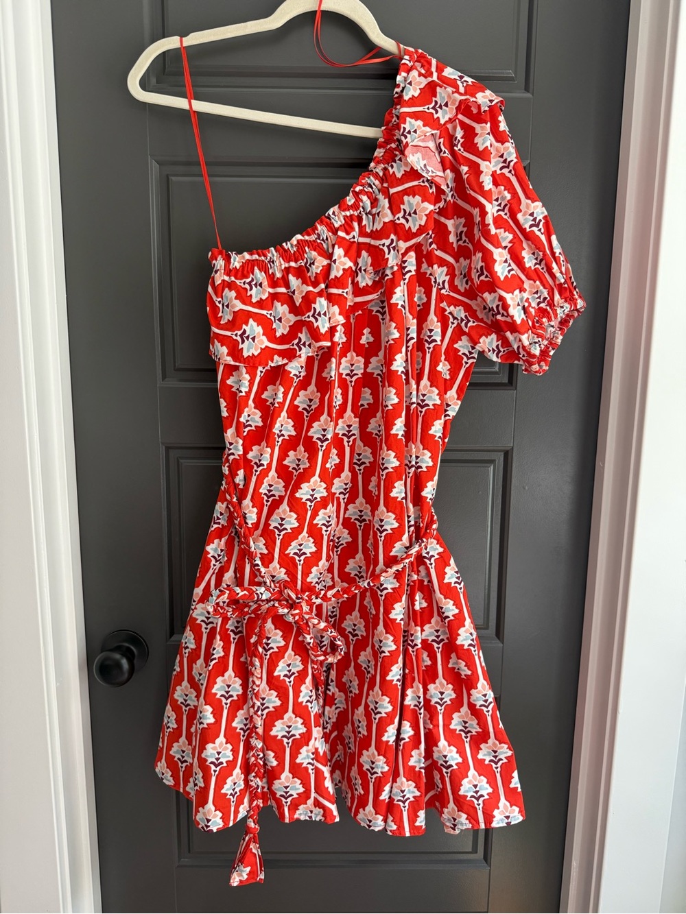 RHODE x Target One-Shoulder Red Floral Mini Dress